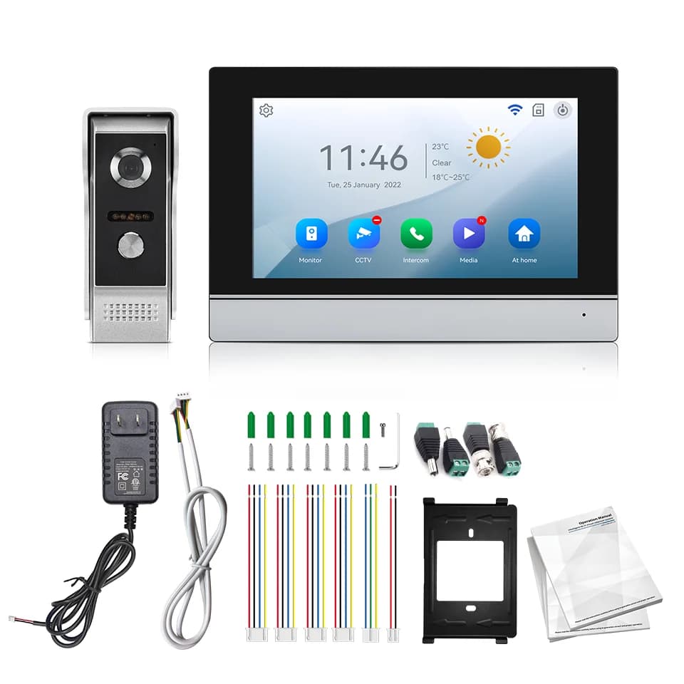 7Inch IPS Screen 2MP Tuya Remote Control WIFI Door Phone Intercom Visual Doorbel Support AHD Camera Home Security Door Viewer