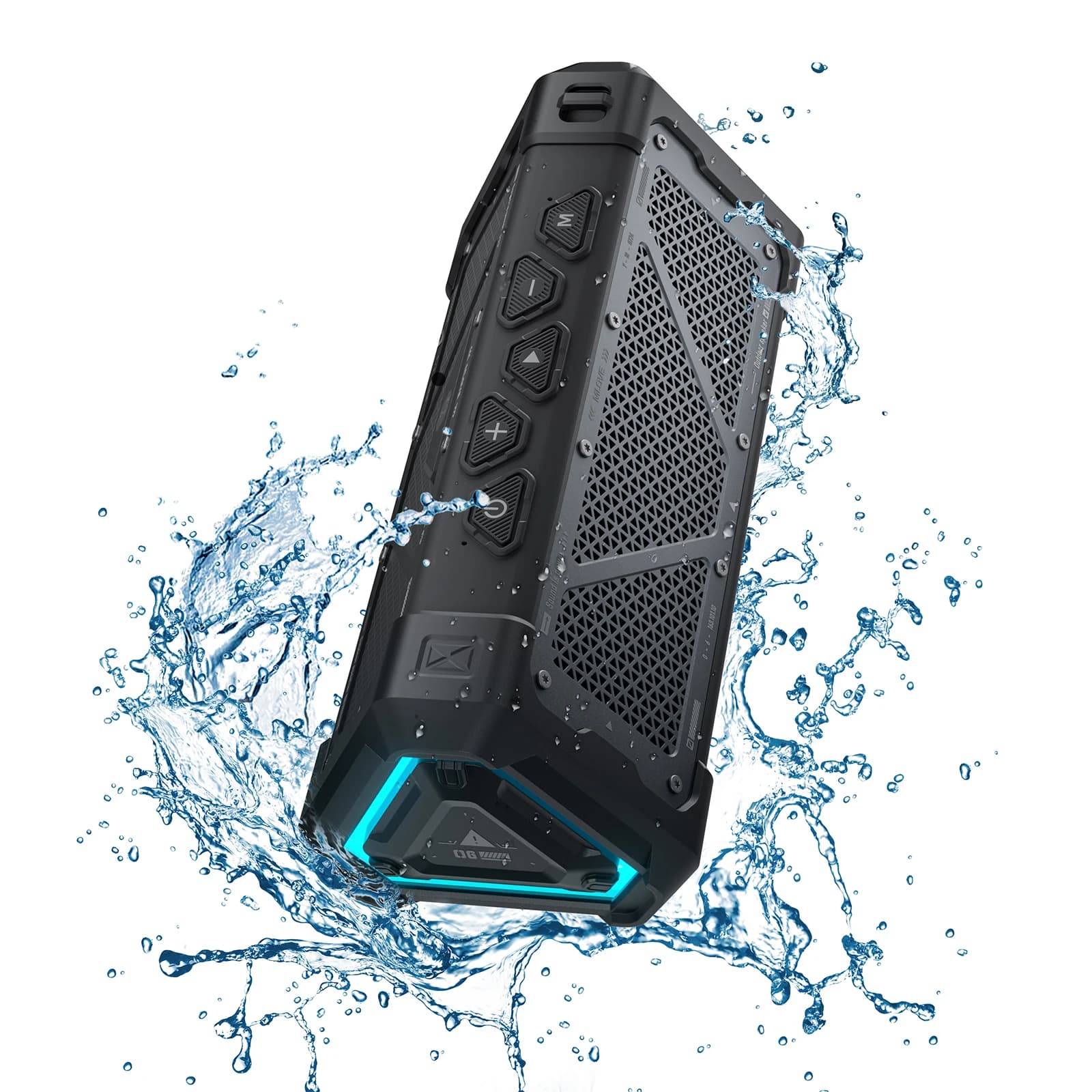 Outdoor Bluetooth Speaker, Bluetooth 5.3 Speaker with 40 W Output Power, Waterproof IPX7 Stereo Sound, Micro SD Card, RGB Light