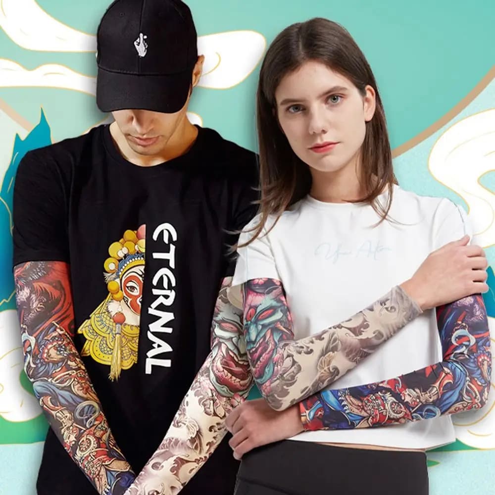 Flower Arm Model Flower Arm Tattoo Sleeves Flower Arm Covers Elastic and Breathable Solar Protection Slim Solar Protection Ice Arm Sleeves Horse Riding