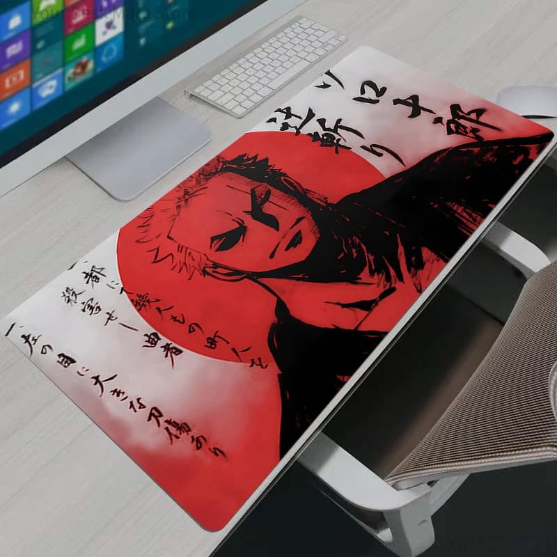 Tappetini per Mouse da Gaming, Mousepad XXL HD per Computer Domestico, Tappetino per Tastiera One Piece Zoro, Antiscivolo, per Ufficio, Tappetini per Mouse Cool