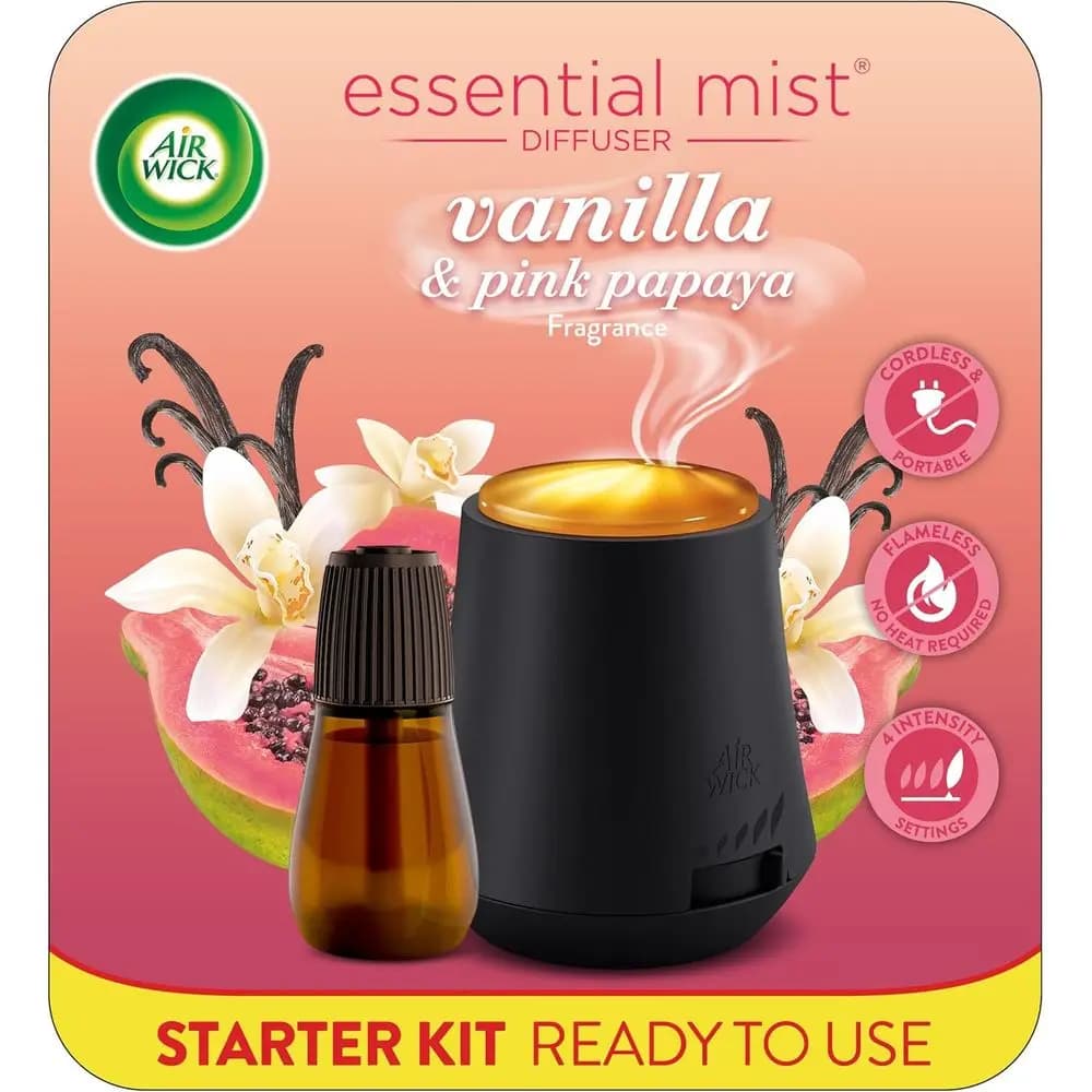 Kit Essenziale per Diffusore: Oli di Vaniglia e Papaya Rosa