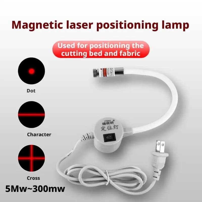 Lampada laser rossa alimentata per posizionamento e taglio con base magnetica, linea/croce per accessori macchina da cucire