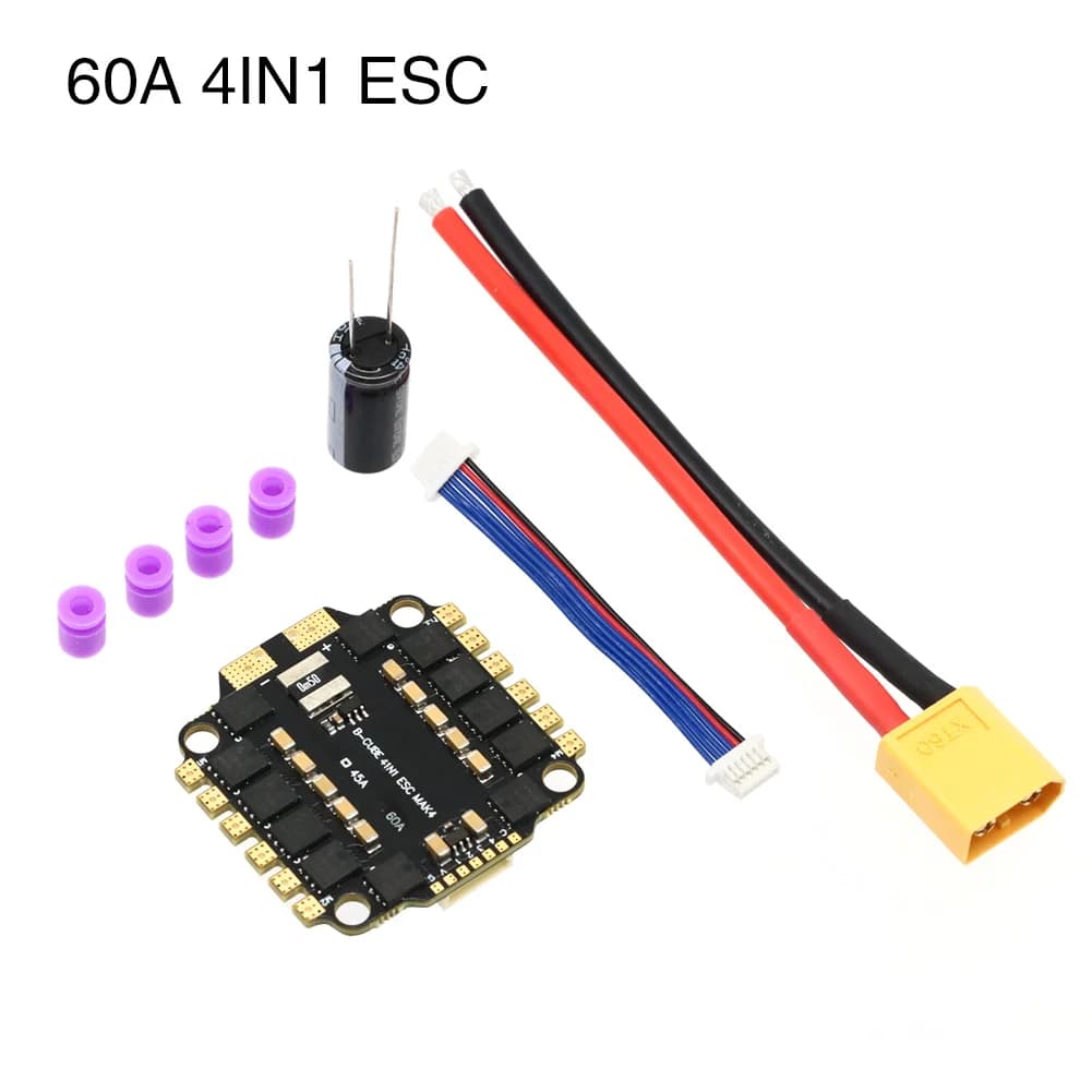 UAngel 4IN1 45A 60A ESC BLHELI_S Supporto motore brushless 3-6S Supporto DShot300 600 Multishot Oneshot PWM FPV F4 Controllo di volo