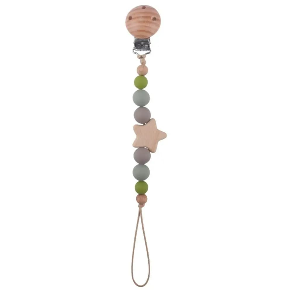 Clip Portaciuccio in Legno per Bambini, Catenella Portaciuccio per Neonati, Cinghie Portaciuccio, Clip Portaciuccio per Bambini