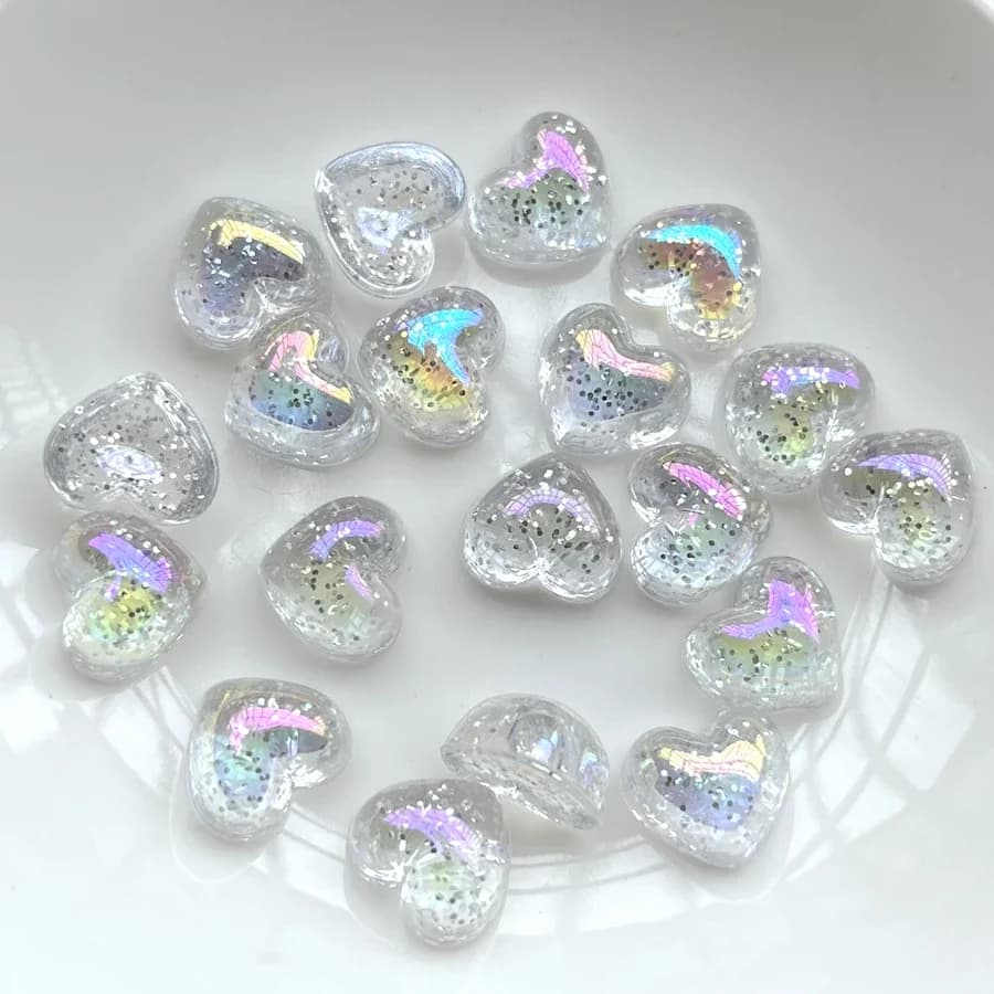 20pcs White ab Star Heart Rhinestone diy hairpin di Jewelry Making accessories Mermaids Scrapbook Decorative rhinestones