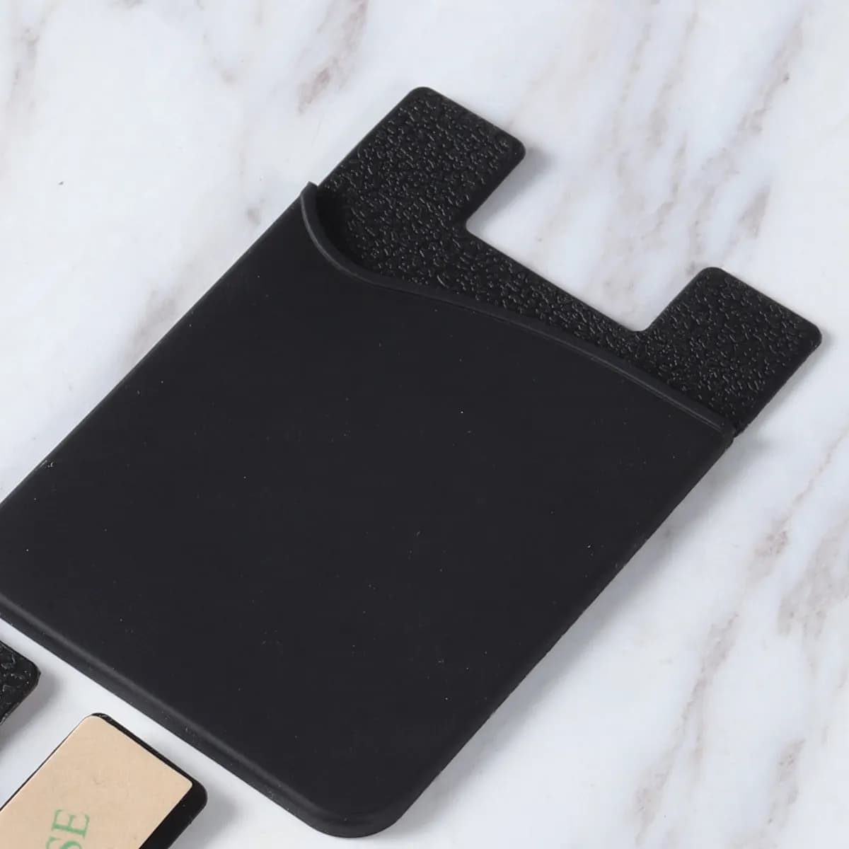 3pcs Mobile Phone Card Sticker Holder Wallet Adhesive Double Layer Cellphone Case Black Silicone Anti Slip Travel Accessories