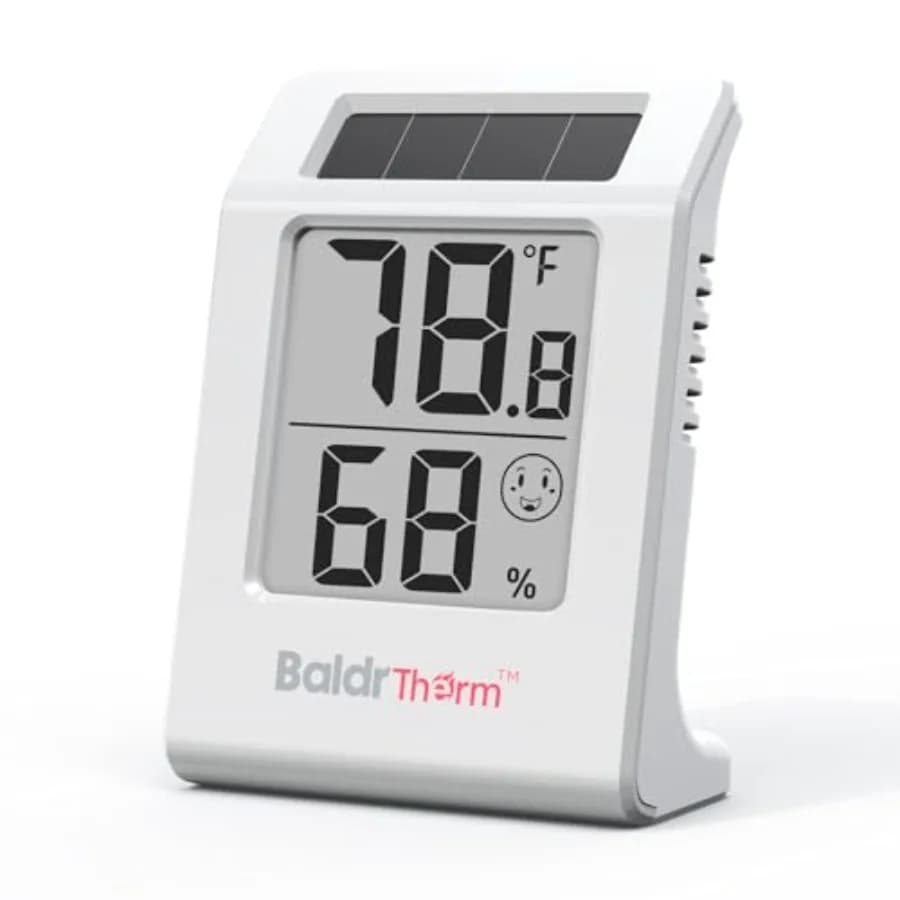 Humidity Thermometer Meters, Solar-Powered Indoor Temperature Sensor Humidity Monitor, Humidity Gauge for Baby Rooms, Bedrooms,