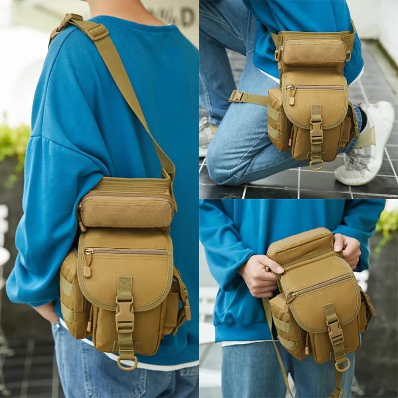 1 borsa da moto, borsa da gamba, borsa da vita, borsa a tracolla impermeabile, zaino da equitazione multifunzionale espandibile unisex