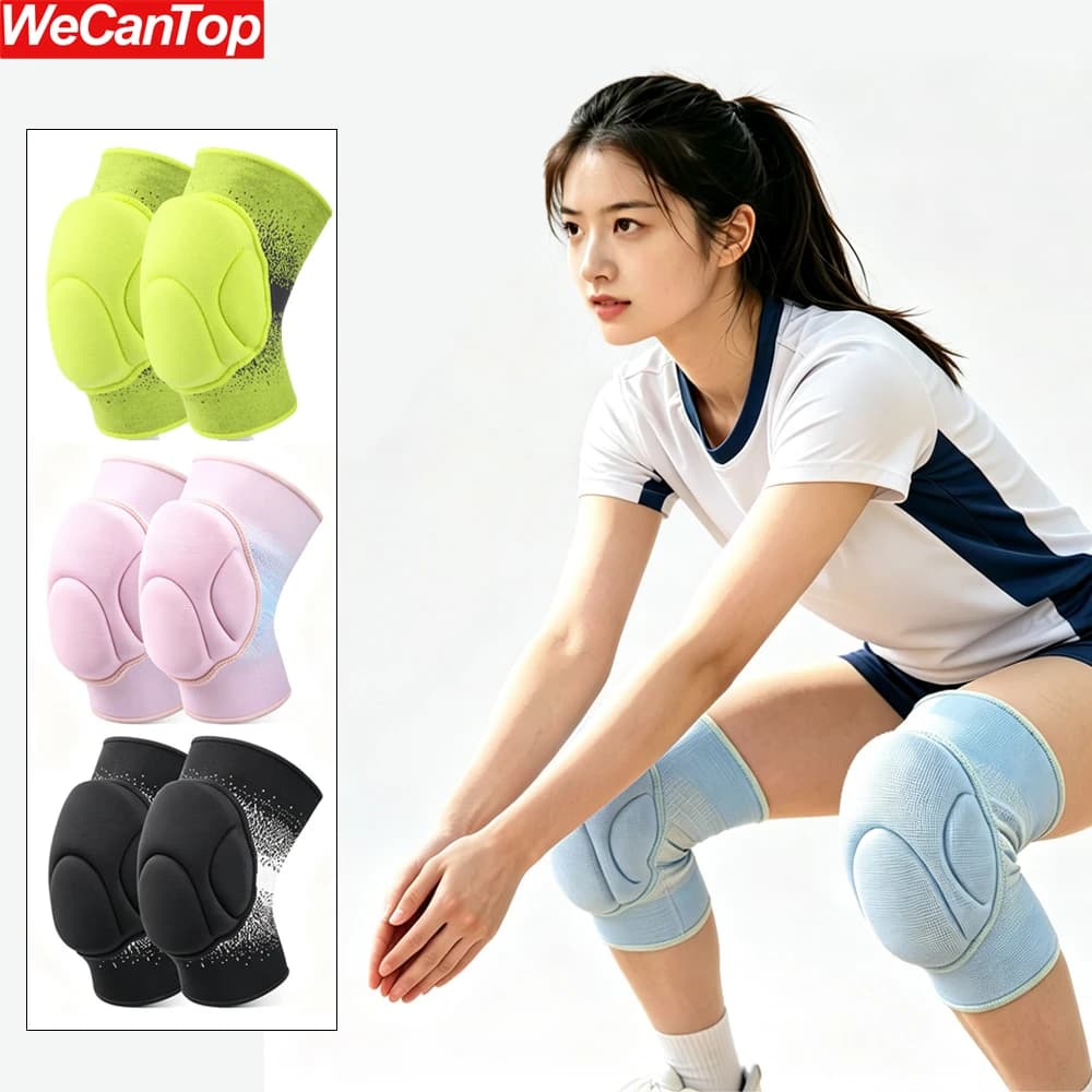 1Pair High Elastic Knee Pads - Non-Slip Basketball Volleyball Sleeves for Gardening, Weightlifting, Running, Gym, Yoga