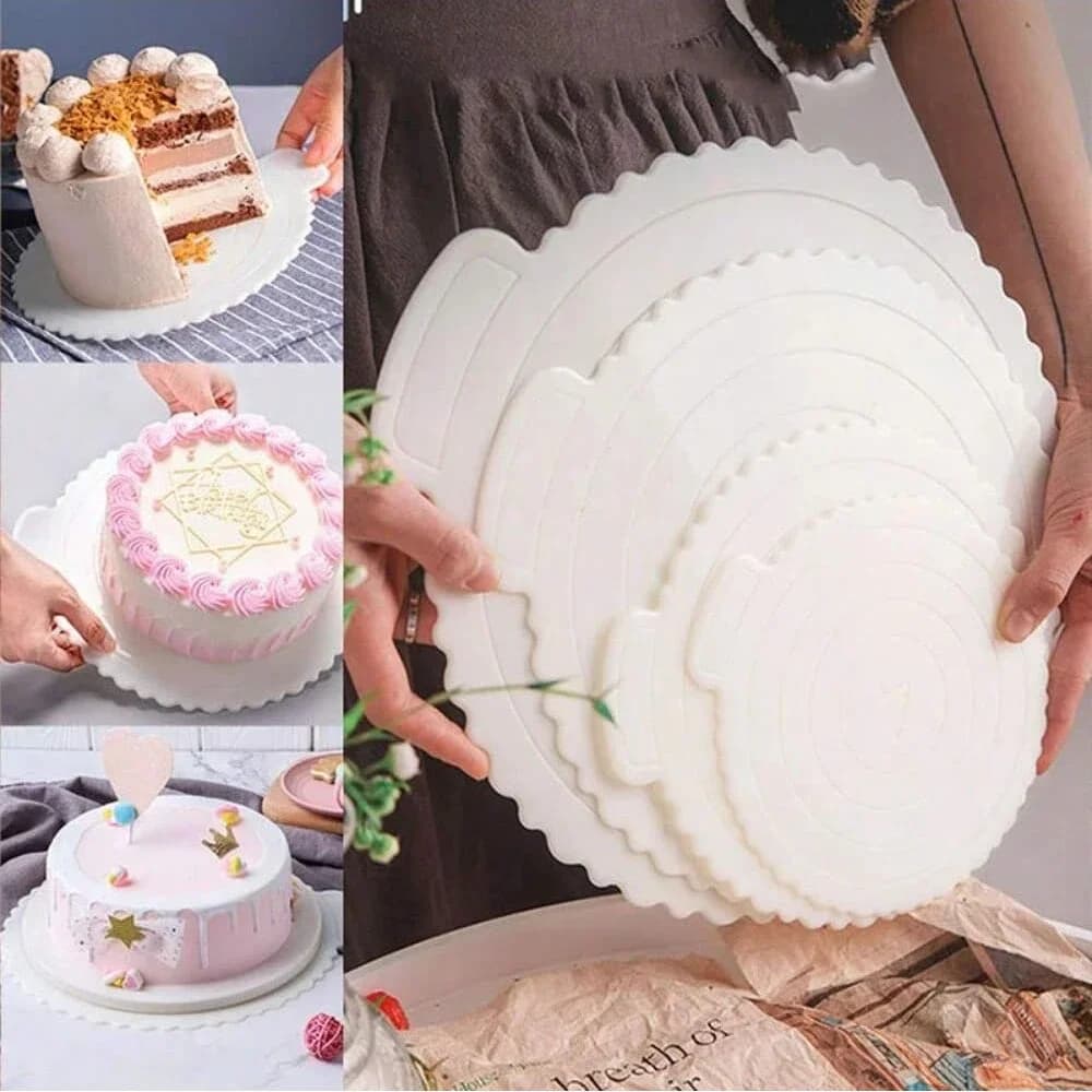 1PC 4/6/8/10/12 pollici riutilizzabile base per torta in plastica vassoio da dessert pulizia liscia compleanno cottura a casa decorazione per feste cibo