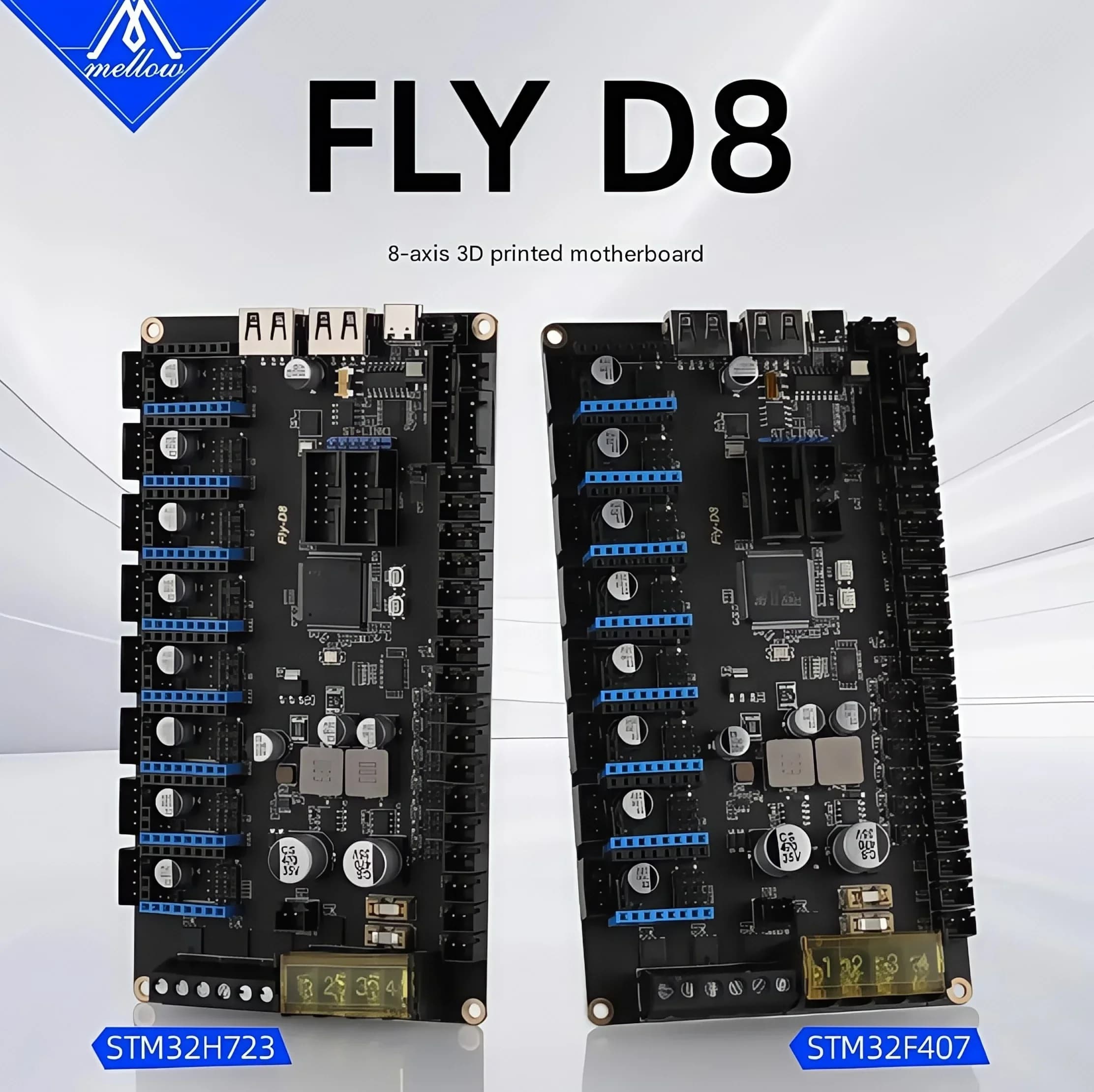 Scheda Madre Mellow Fly 3D D8 a 8 Assi - STM32H723/STM32F407 per Stampanti 3D Klipper/Marlin (Voron 2.4 Trident)