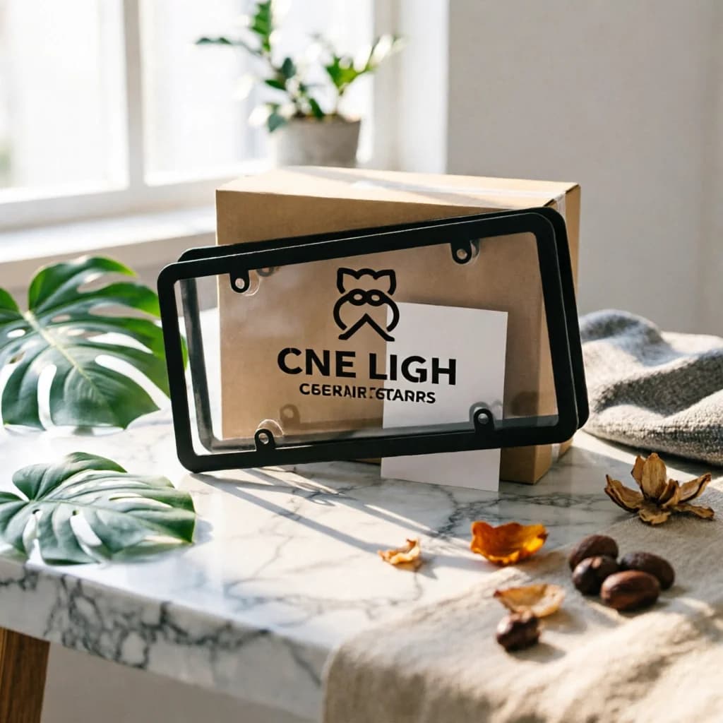 2 Pieces American License Plate Frame No Obstruction License Plate Frame Label Holder Rattle Proof Reinforced Corners