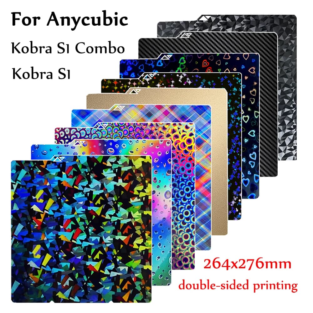 Per Anycubic Kobra S1 Pei Piastra 264x276 Liscia Strutturata Copriletto Kobra S1 Combo Buildplate Double Sided Kobra S1 Combo S1C Parti