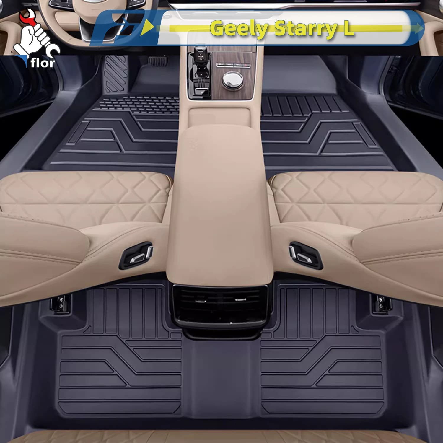 For driving on the left Geely Starry L 2025 Custom Fit Full Surround Car Mat for Foot Protective Lining
