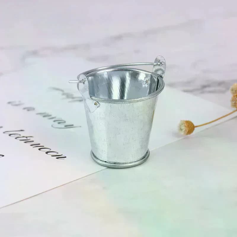 Decorazioni per Casa delle Bambole 1:12, Miniatura di Secchio per Latte in Metallo, Bollitore, Vaso per Composizioni Floreali, Giocattoli per Bambini