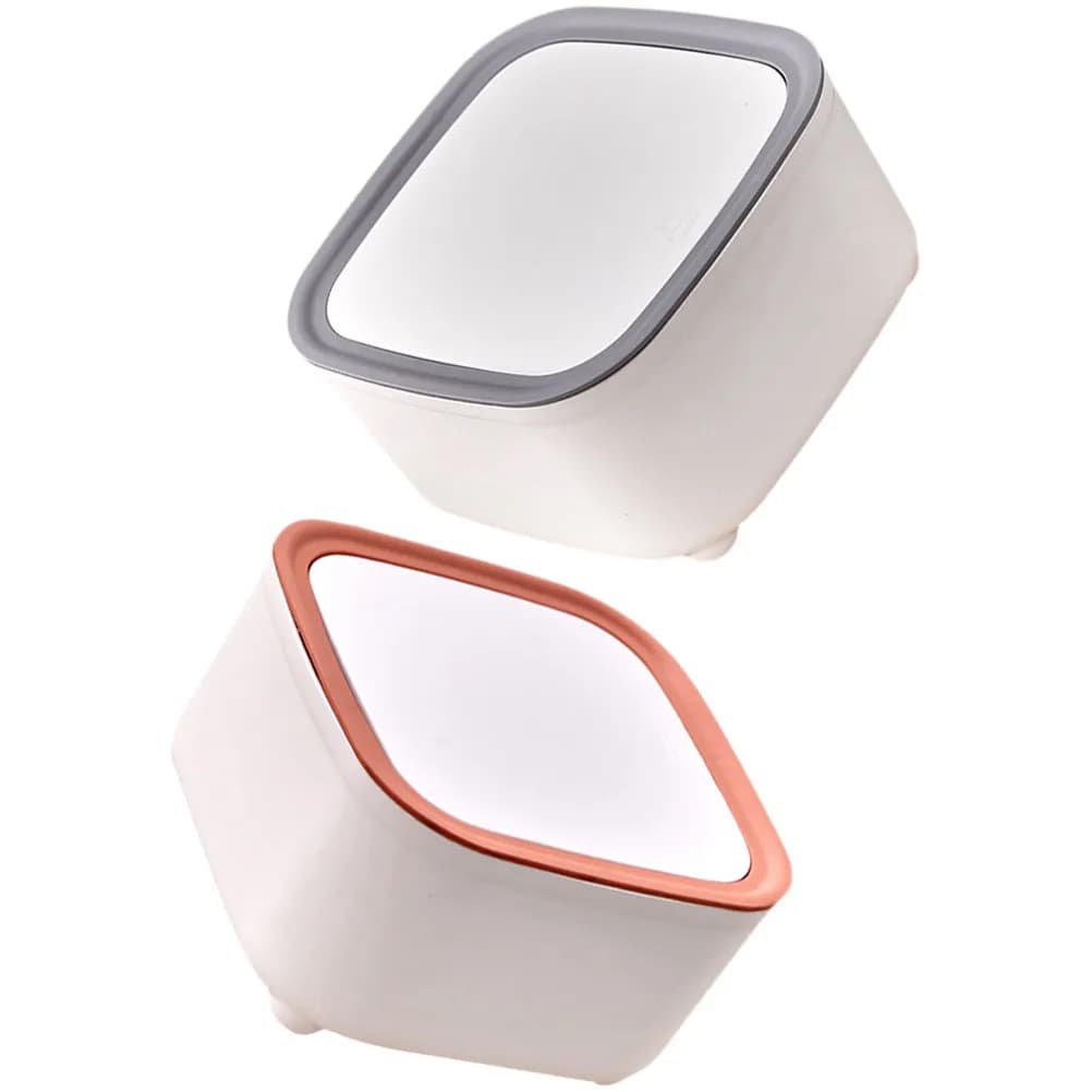 2 cestini per la spazzatura da scrivania con coperchio a pressione, in plastica, per ufficio, studio, bagno, cucina, camera da letto, decorazione creativa per la casa