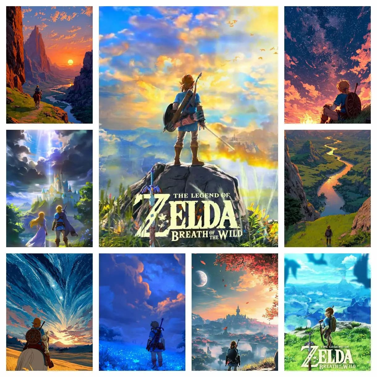 Pittura Diamantata 5D Fai da Te con Paesaggio Anime e Videogiochi Z-Zelda, Decorazione Estetica per Casa, Soggiorno, Camera da Letto, Bar