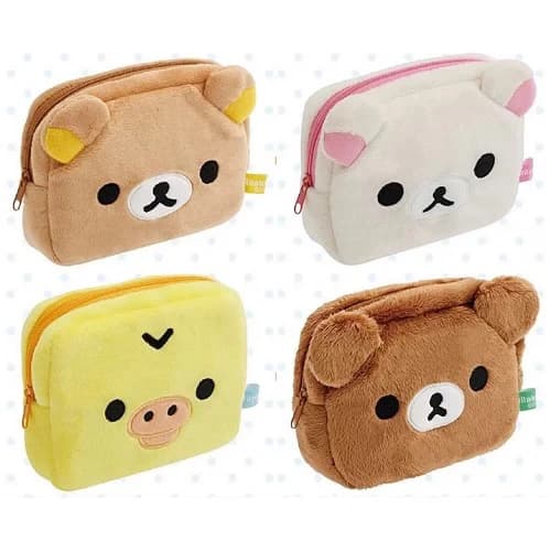Borsa per il Trucco in Peluche Rilakkuma, Stile Base, Sanx Easy Bear, Prodotti Ispirati al Cartone Animato Giapponese, Borsa Portafoglio alla Moda