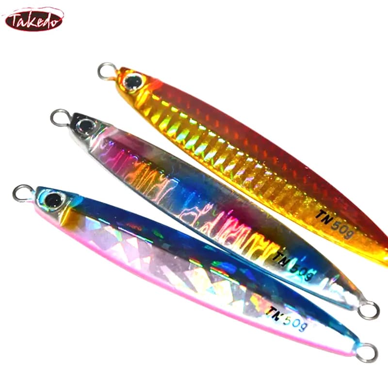 TAKEDO-Saltwater Jigging Lure, Jig a passo lento con cucchiaio, Shore Cast per spigole e pesci azzurri, 14 # , 16 # , 30g, 40g, 50g, TN02