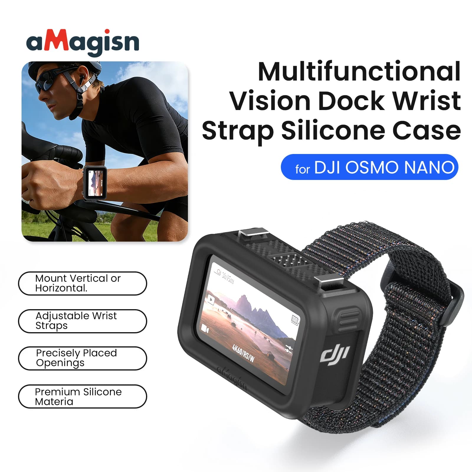 Cinturino di espansione multifunzionale aMagisn per DJI Osmo Nano Vlog, custodia protettiva in silicone, accessorio protettivo per action camera