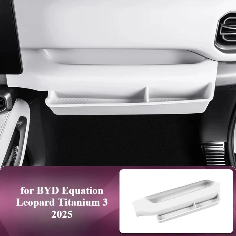 Scatola portaoggetti con maniglia per copilota per auto, organizer in morbido silicone, accessori di archiviazione extra per BYD Equation Leopard Titanium 3 2025