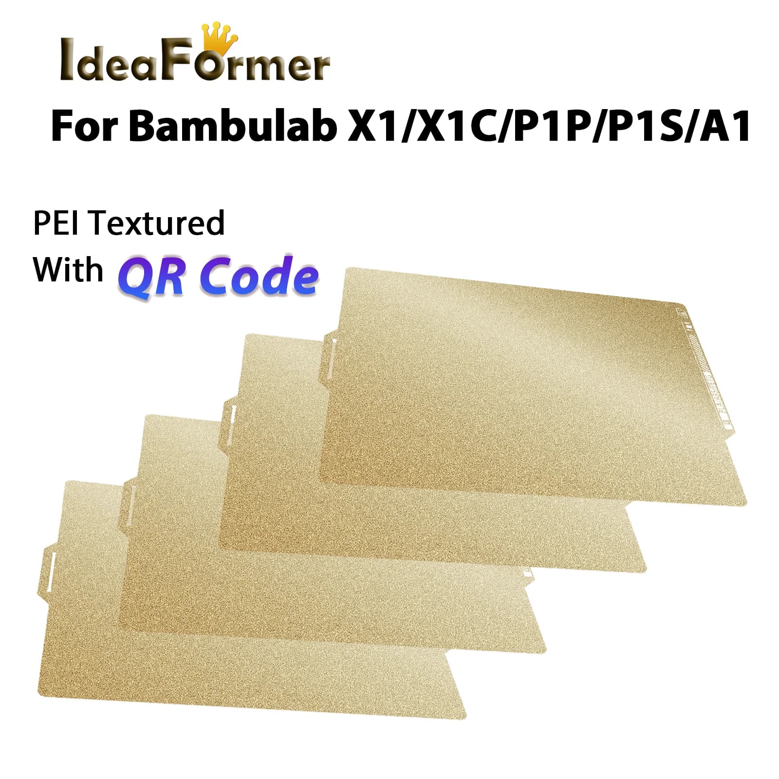 Piastra di stampa PEI testurizzata con codice QR per Bambu Lab H2D A1, piastra di stampa P1S, lamiera in acciaio PEI per accessori Bambu Lab P1P X1C