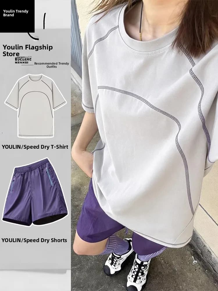 Complete Sports Breathable Dry Fit for Men and Women, Spring-Summer, for Running, Tennis, Cycling, T-Shirt Sleeves Court