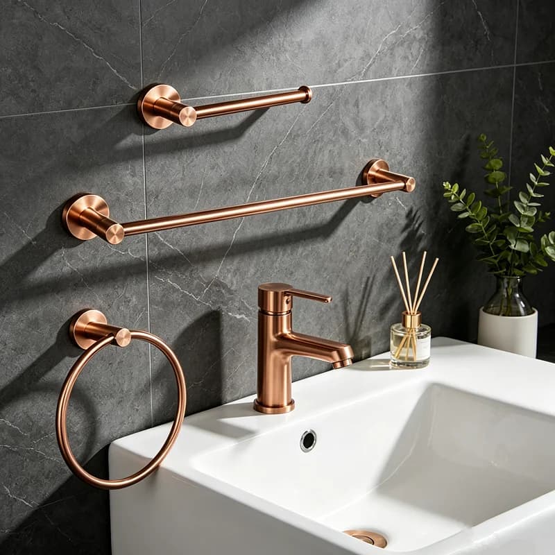 Bathroom hardware set Bath towel rack rose gold fashionable towel rack storage rack holder toilet pendant fashion