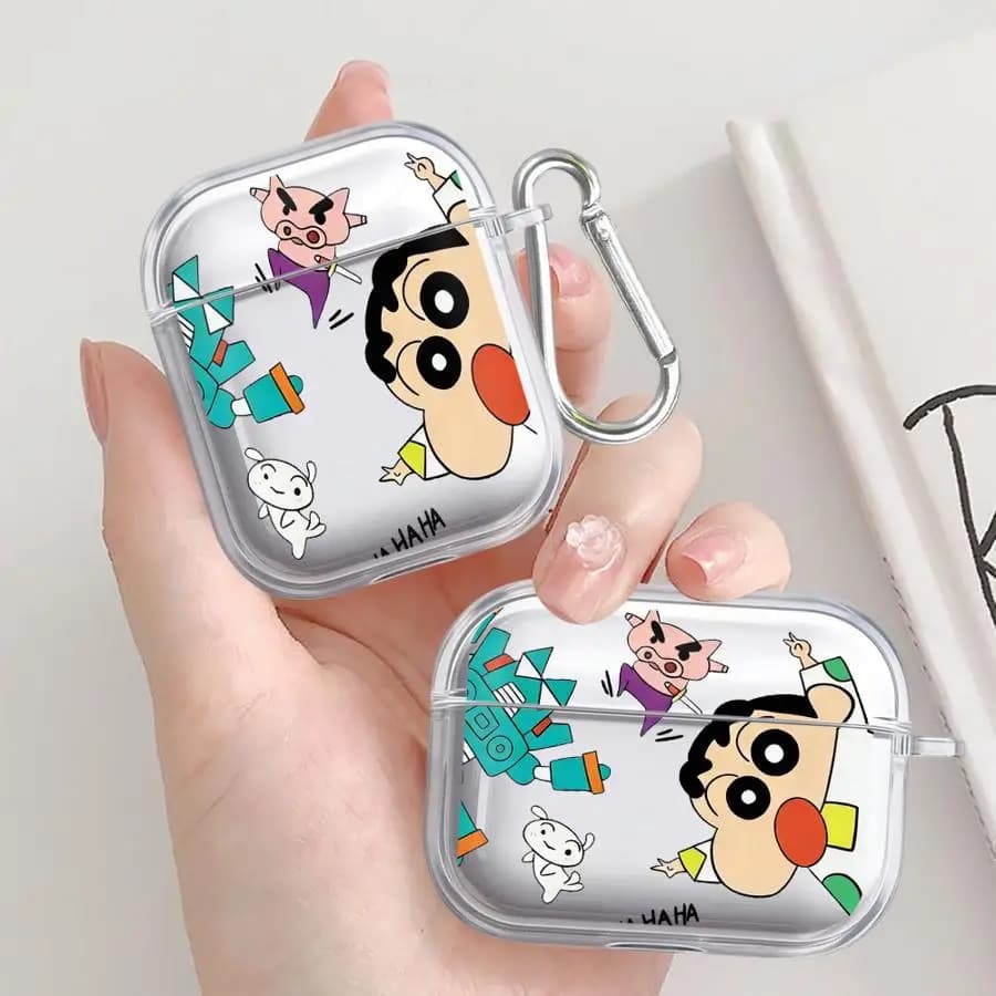 Custodie trasparenti per auricolari per Airpods Pro2 1 Pro 4 3 2 Pro3 Cartoon Crayons Shinchan