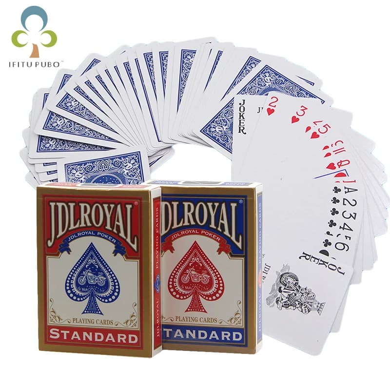 Jdlroyal Poker Carte da gioco regolari rosse/blu Mazzi sigillati standard Trucchi magici Carte da gioco da poker Trucchi di magia