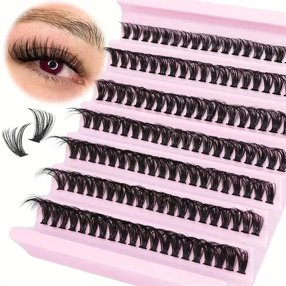 140 Ciuffi di Ciglia, Extension Ciglia Effetto Naturale, Ciglia Finte Voluminose con Curvatura D da 9-16mm