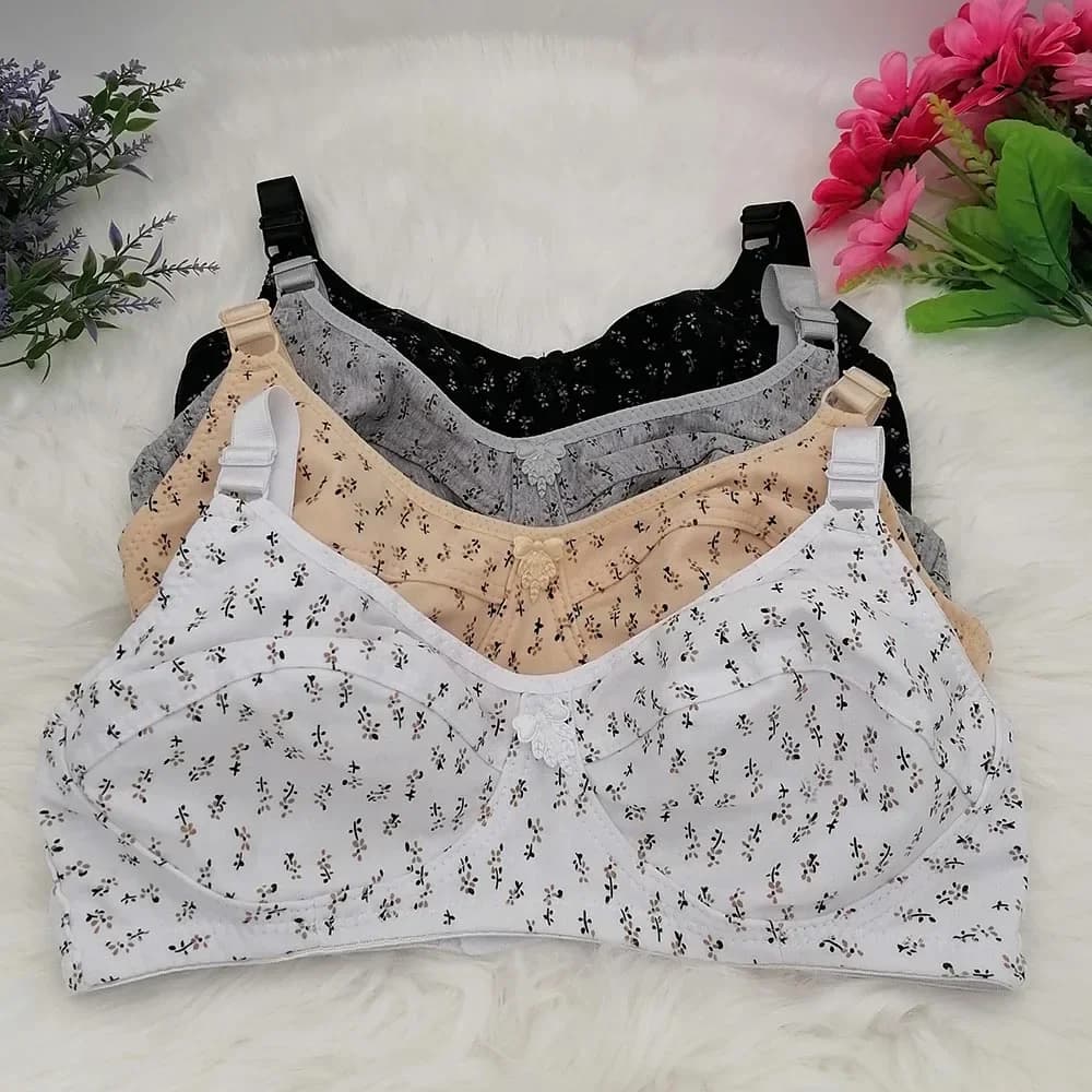 Women's Strap Minimized Push Up 3/4 Cup Soft Wireless Breast Cotton Bra plus Size 36 38 40 42 44 46 BC C32