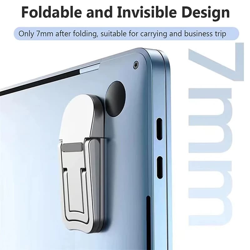 Mini Portable Notebook Stand Foldable Self-Adhesive Computer Riser Invisible Bracketfor Travel Business and Daily Office