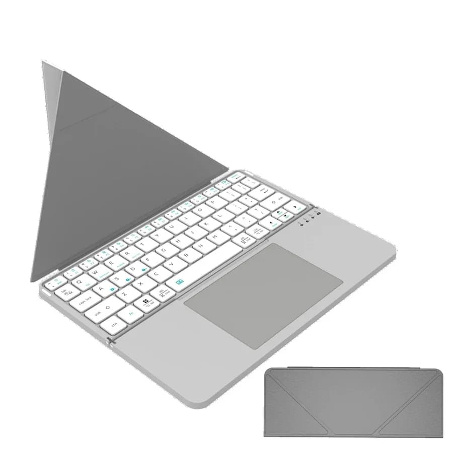 Folding Wireless Keyboard with Touchpad Rechargeable Bluetooth Keyboard for ipad Tablet Phone