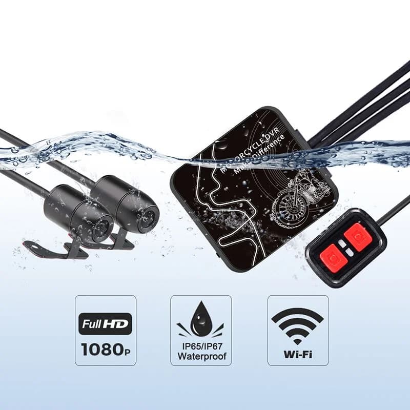 SYS VSYS 1080P waterproof motorcycle camera dashboard for front double bike and rearview with night vision Wifi