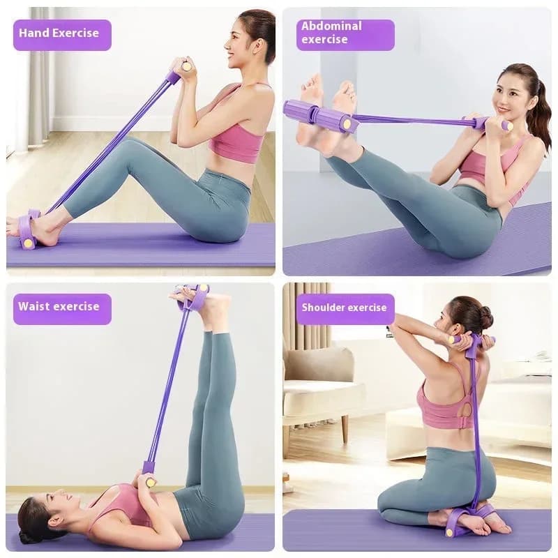 Fascia Elastica Multifunzione con Pedali per Allenamento Gambe, Dimagrimento e Fitness - Attrezzo Portatile