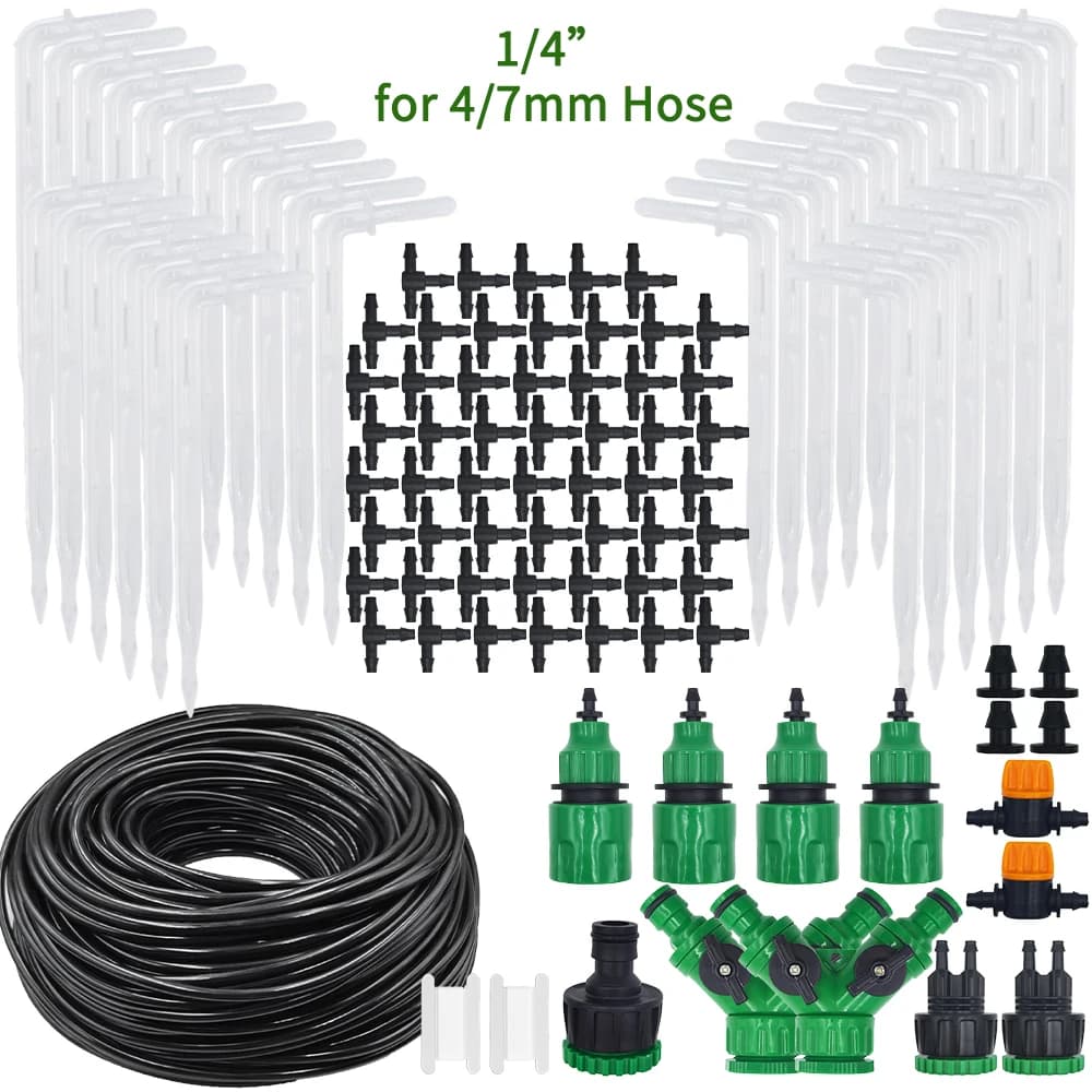 5-50M 1/4 ''Micro system of drip irrigation system Automatic watering system garden 4/7MM pipe bent arrow dropper greenhouse flower pot