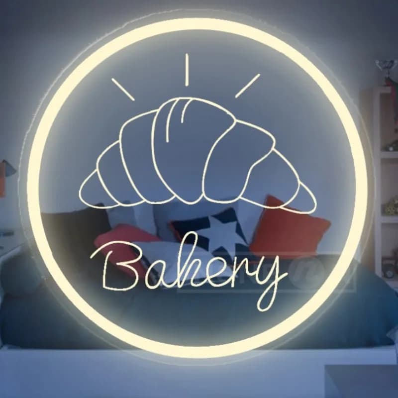 Insegna al neon da forno personalizzabile Lampada da parete a LED in plastica alimentata tramite USB monocolore per decorazioni per forniture aziendali per cucina domestica e cibo