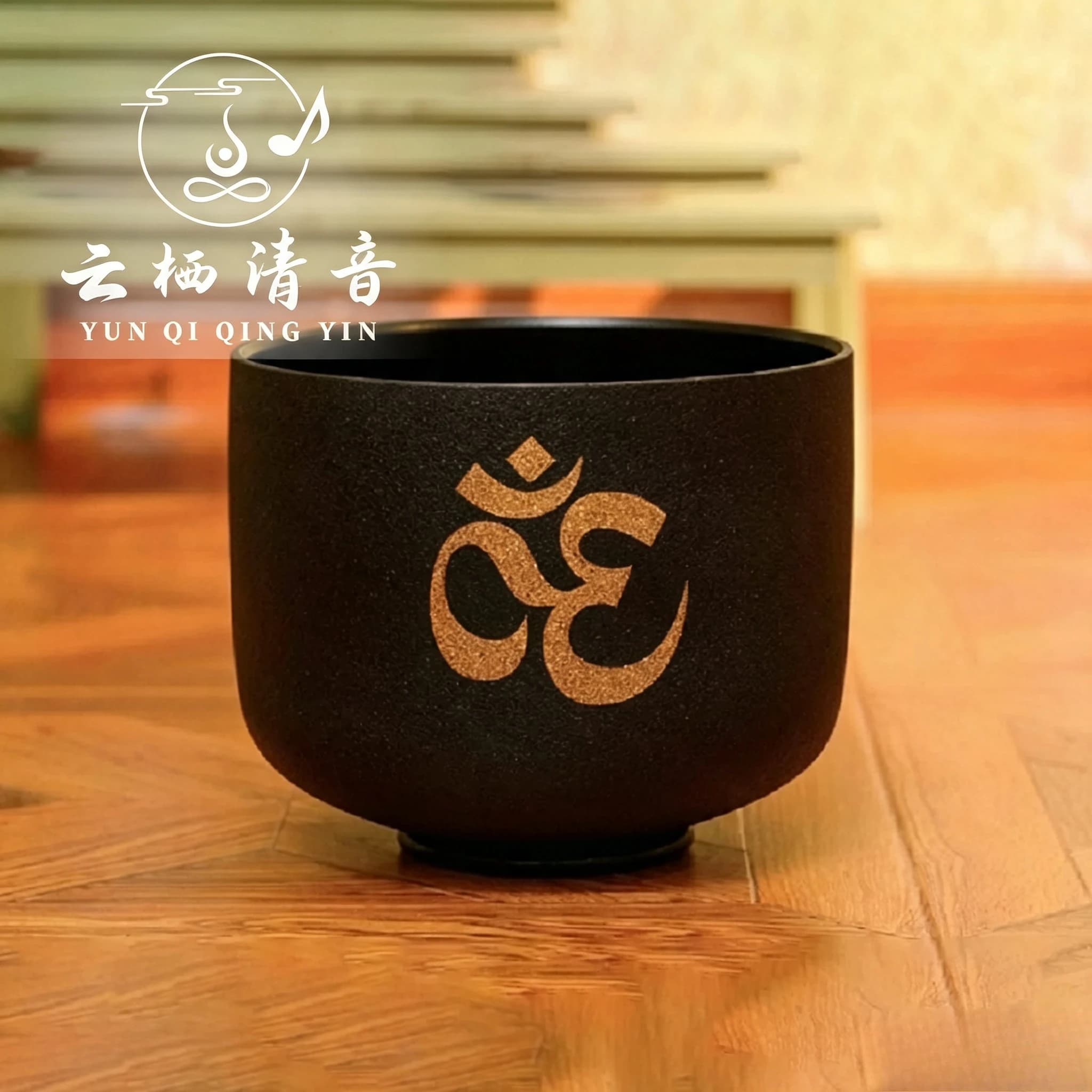 YUN QI QING YIN 7-12 Inch 7Pcs Black Chakra Frosted Crystal Singing Bowl Set Sound Healing Kit With Carry Bags Meditation Yoga Bowls