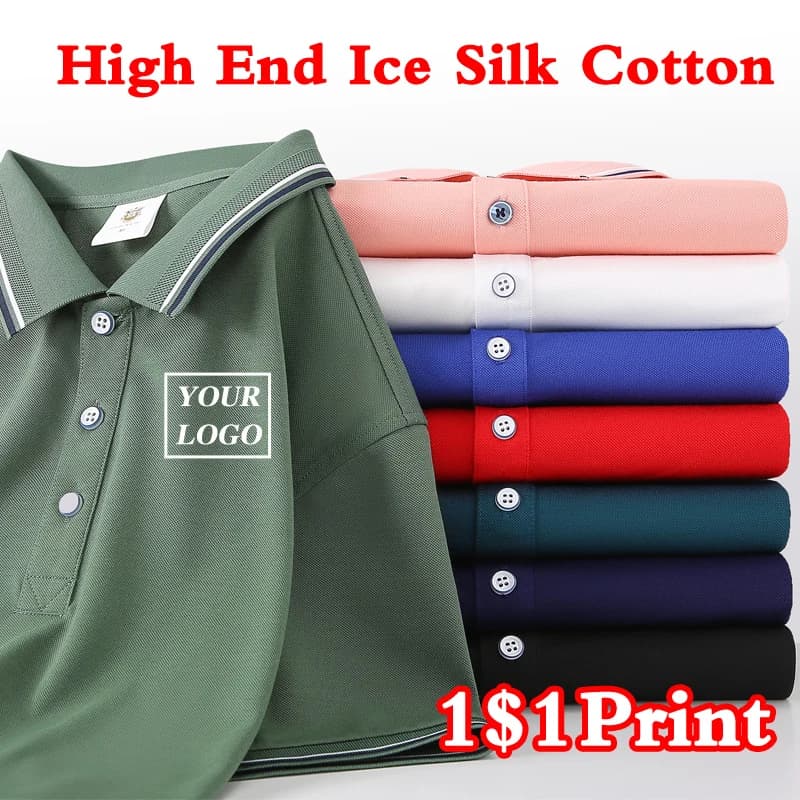 Polo con LOGO personalizzato da uomo Estate da uomo e da donna Manica corta Polo Abbigliamento da lavoro Maglietta da uomo di lusso Stampa LOGO