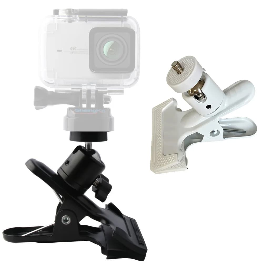 Metal Clamp Mount Holder with Ball Head for Gopro Hero DJI OSMO Insta 360 Cameras Stands for Mobile Phones