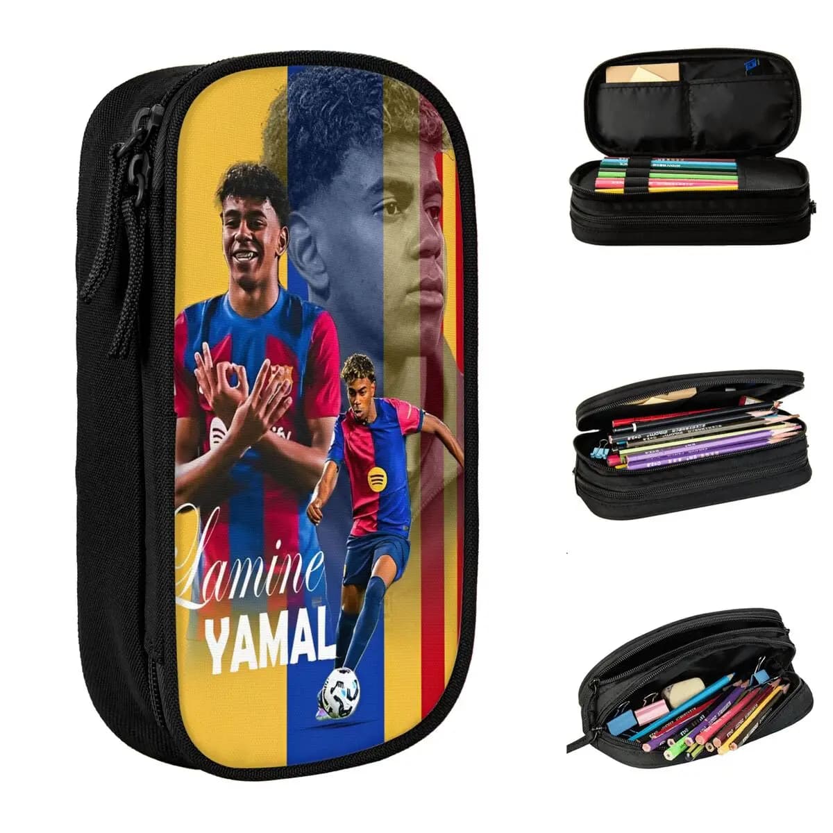 Spain Football Lamine Y-Yamal Pencil Cases Pen Box Pencil Bags Girl Boy Big Capacity Students School Gifts Pencilcases