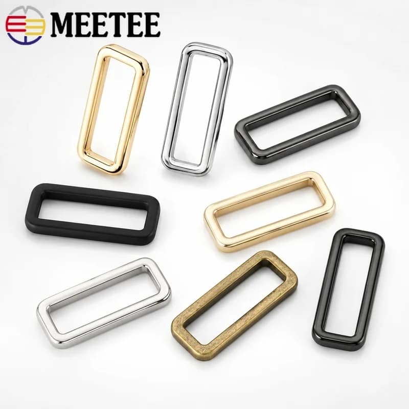 10/20Pcs 25-50mm Metal Square O Ring Buckles Webbing Loop Fasteners for Bag Strap Belt Handbag Adjustable Hardware Parts Crafts