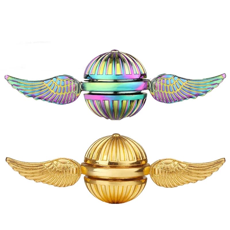 Golden Snitch Fidget Spinner Metallo Antistress Mano Punta delle dita Giroscopio Rotazione Cupido Trottola Giocattoli per Bambini Adulti Autismo ADHD