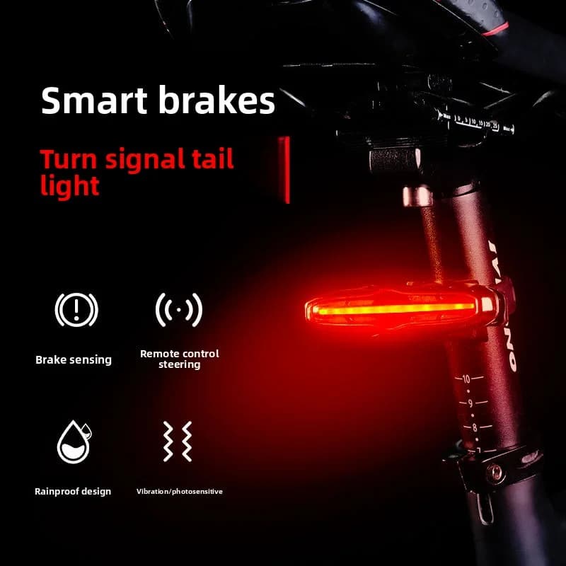 Fanale posteriore per bicicletta con freno intelligente MTB Road LED Reggisella per guida notturna Luce posteriore per bici Fanale posteriore per ciclismo con ricarica USB impermeabile