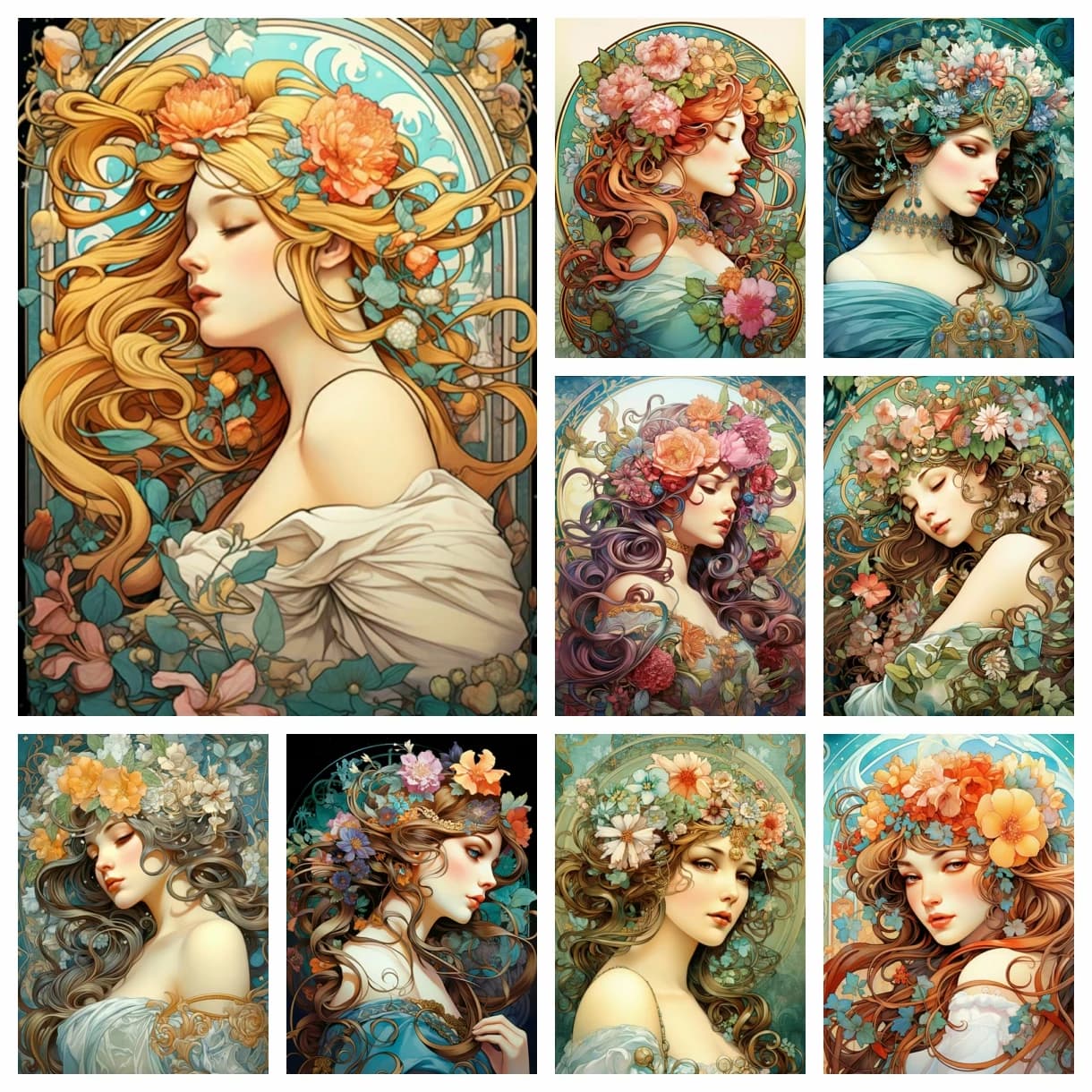 Kit di pittura artistica con diamanti fai-da-te Donne eleganti e fiori Ricamo Gioielli Mosaico Punto croce Decorazioni per la casa Artigianato regalo per bambini