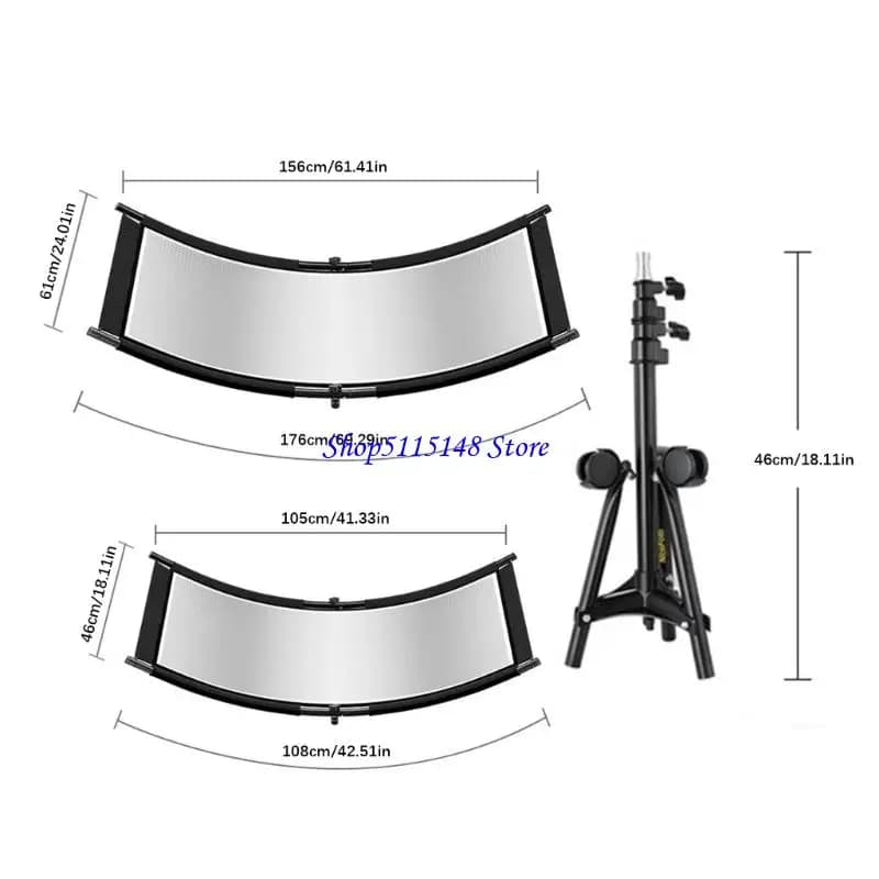 F3MA Strumento illuminazione da studio con riflettore fotografico compatto e curvo con struttura in metallo
