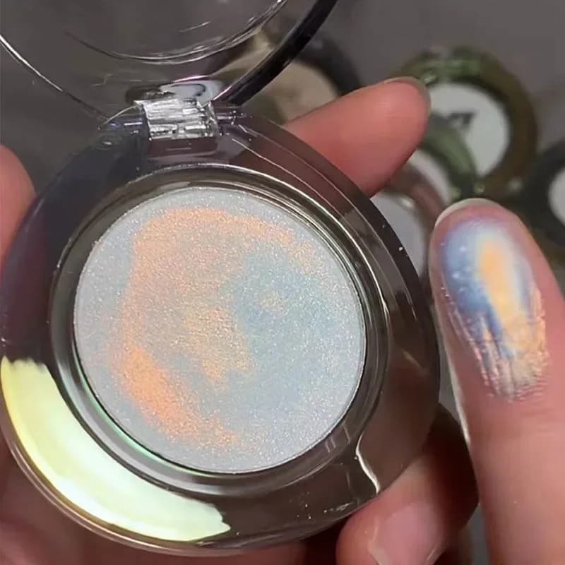 Palette di evidenziatori singoli Evidenziatore camaleonte Contorno Glitter Polarizing Cosmetici per trucco di bellezza rara naturale a lunga durata