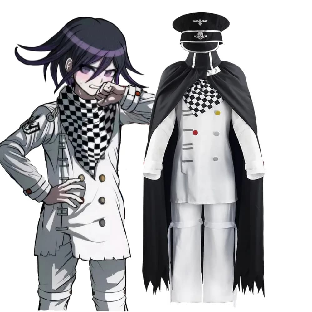 Danganronpa V3 Cosplay Kokichi Oma Costume White Uniforms Cloak Full Set Carnival Halloween Party Role Play Clothe for Women Men