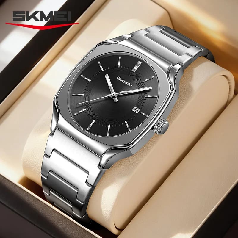 SKMEI 9380 Luxury Quartz Wristwatch Men Watch Man Stainless Steel Clock Simple Clock Date Business Fashion Casual Reloj Hombre
